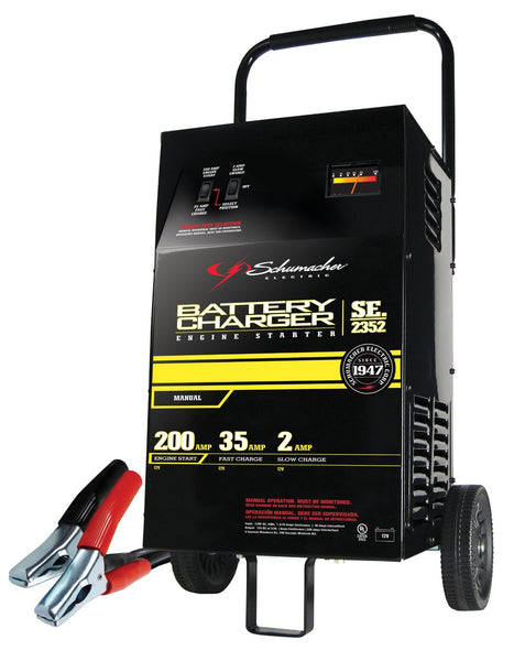 Schumacher SE-2352 Manual Wheel Battery Charger W/Engine Start, 12V, 2/35/200A