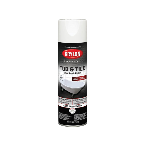 Krylon K04502007 Tub And Tile Ultra Repair Finish, White, 12 Oz