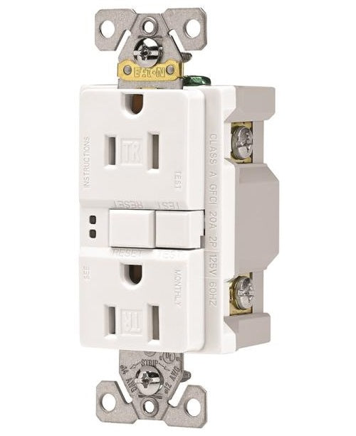 Arrow Hart TRSGF15W-3-L Self-Test GFCI Duplex Receptacle, 15 Amp, White