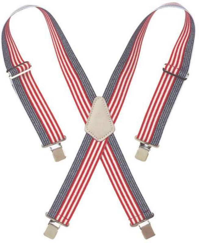 CLC 110USA Heavy-Duty Adjustable Elastic Suspenders, USA Flag Print