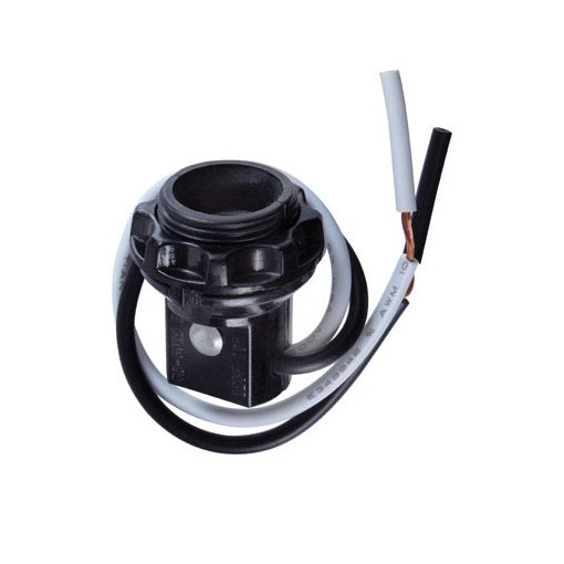 Jandorf 60473 Phenolic Candelabra Socket With Ring, 1-7/32", Black