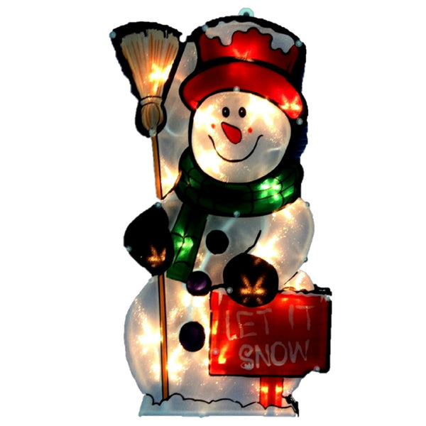 Santas Forest 60325 Let It Snow Christmas Snowman Yard Decoration, 17 Inch