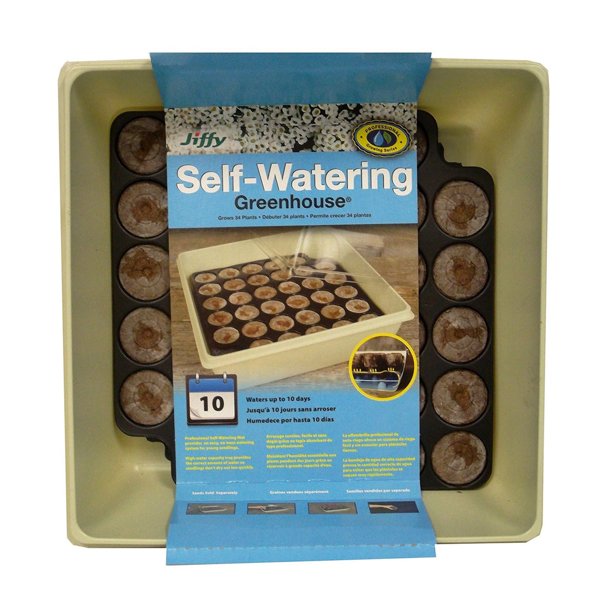 Jiffy T34HG Self Watering Greenhouse Seed Starter Kit, 32 Count