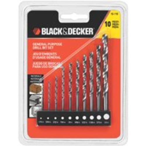 Black & Decker 15-110 High Speed Steel Drill Bit, 10 pieces