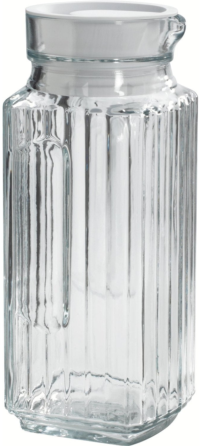 Anchor Hocking 93411R Bistro Glass Pitcher with White Stopper, 1