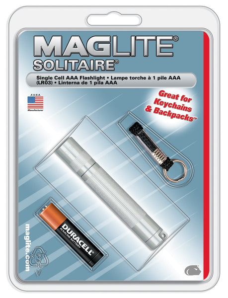Maglite Solitaire SK3A106 AAA Cell Flashlight, Sliver