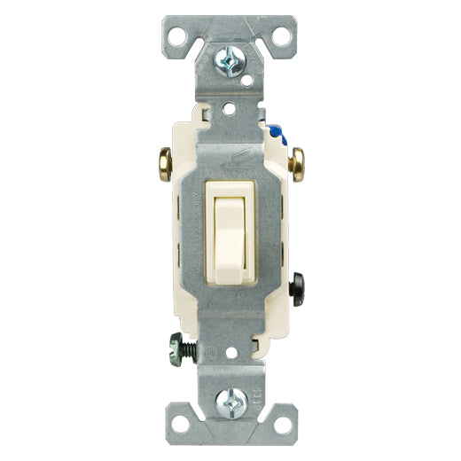 Cooper Wiring 1242-7W-BOX Quiet Toggle Switch, 4 Way, White