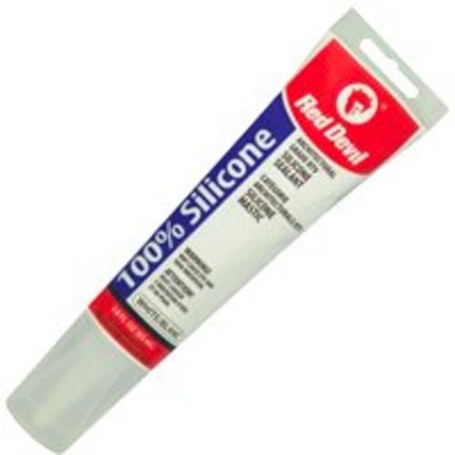 Red Devil 00143CA 100 Percent Silicon Sealant, White, 2.8 Oz