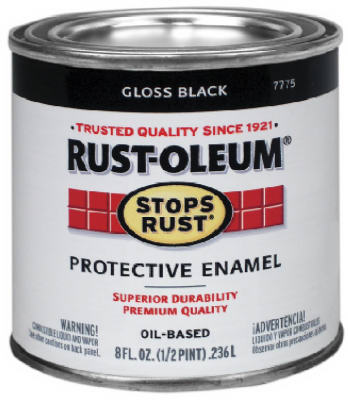 Rust-Oleum 7779730 Stops Rust Protective Enamel, Black, 0.5 Pt