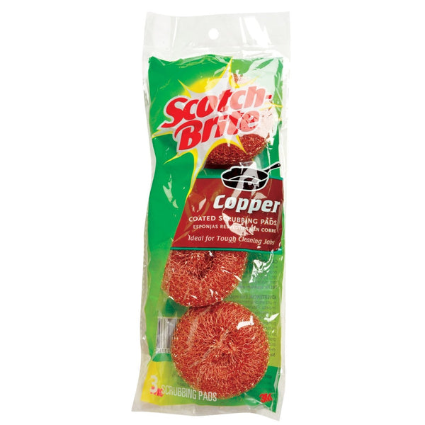 Scotch-Brite 213C Heavy Duty Copper Coated Scouring Pads, 3 Pack