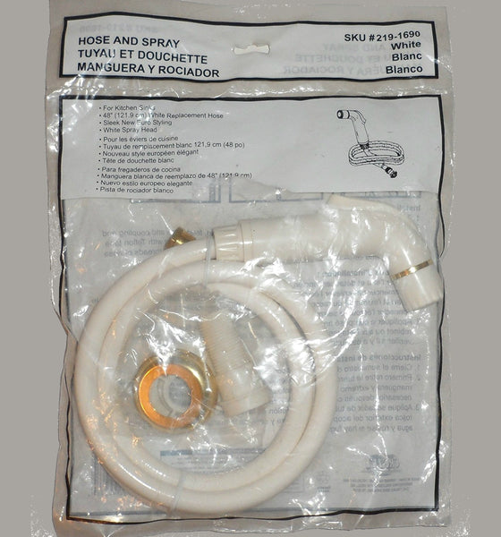 Worldwide Sourcing 64445-3L Kitchen Hose With Brass Head, White