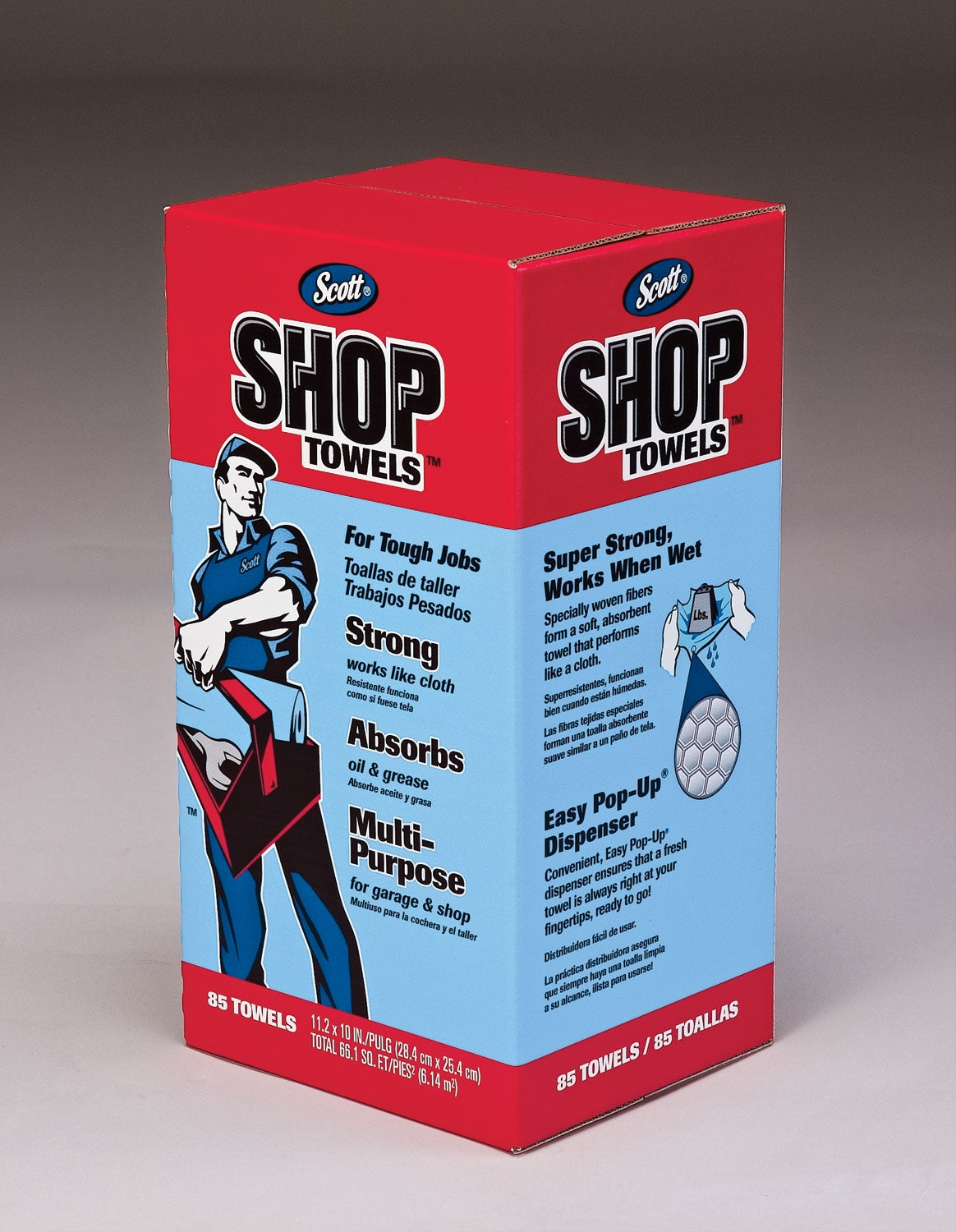 Scott 75090 Shop Towels-In-A-Box, 11" X 10.4", Blue