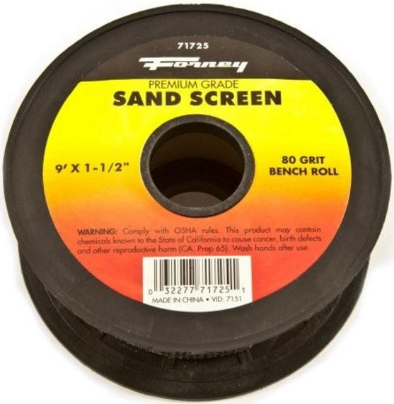Forney 71725 Sand Screen, 80 Grit, 1-1/2" x 9&#039;