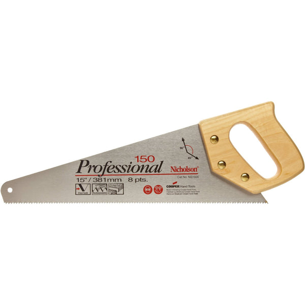 Nicholson NS1504 Professional Standard Tooth Handsaw, 15"