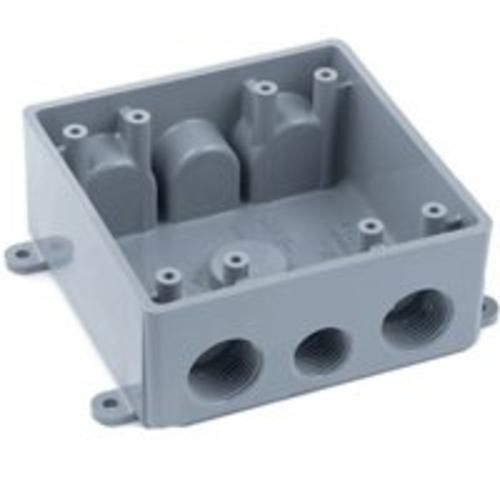 Carlon E382DE PVC 2 Gang Switch Boxes, Gray