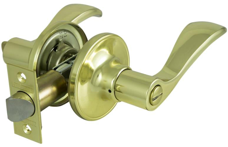 ProSource LYE701V-PS Privacy Naples Leverset, Polished Brass