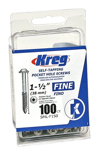 Kreg SML-F150-100 Pocket-Hole Washer Head Screw, #8 Fine, 1-1/2 ", Count 100