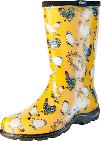 Sloggers 5016CDY10 Women's Rain & Garden Boot, Daffodil Yellow Chicken,Size 10