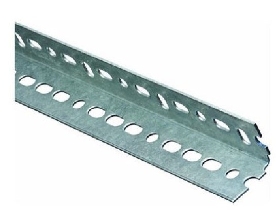 Stanley 182741 Equal Leg Slotted Angle, 1-1/2 in Leg x 14 ga T, 1 ft L, Aluminum, Zinc Plated