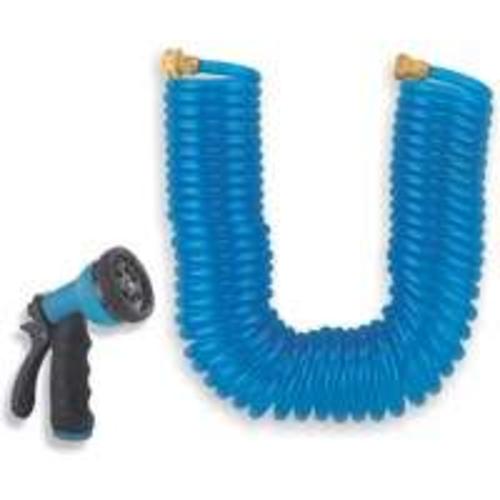 Landscapers Select GT-445030 Coil Hose With Nozzle Set, PVC, Blue, 3/4" x 50-ft