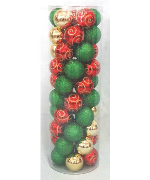 Holiday Basix C-130132 Christmas Ornament Tube, 60mm, 50-Piece