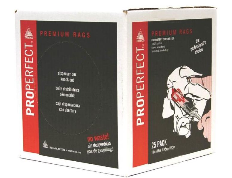 Trimaco 80025 Properfect Wiping Cloths, 18" x 18"