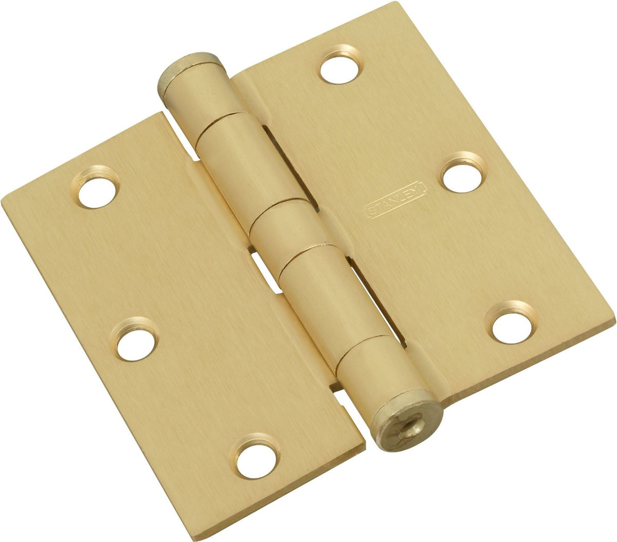 Stanley S820-555 Standard Weight Hinge, 3-1/2", Satin Brass