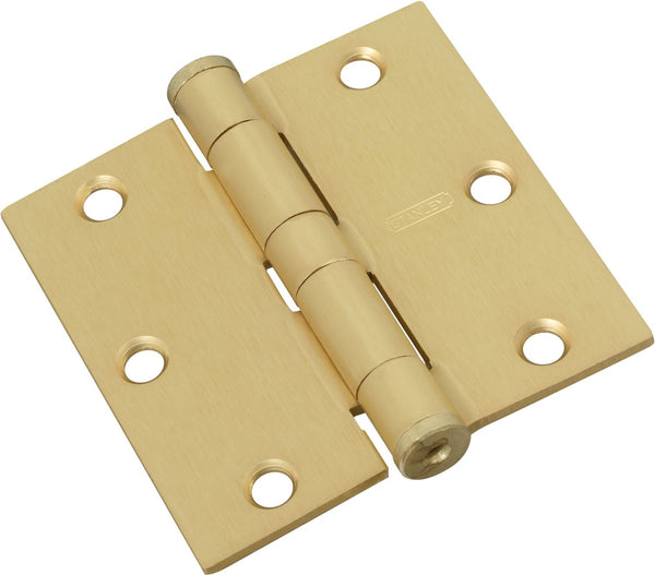 Stanley S820-555 Standard Weight Hinge, 3-1/2", Satin Brass