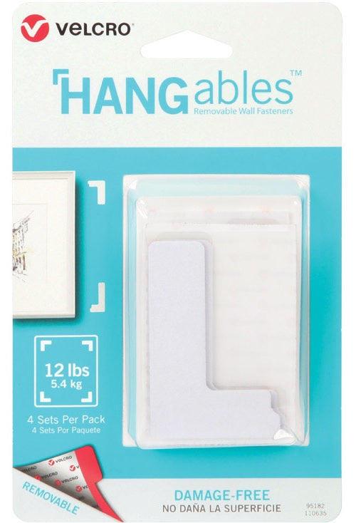 Velcro 95182 HANGables Removable Wall Fastener, 3" L x 1-3/4" W
