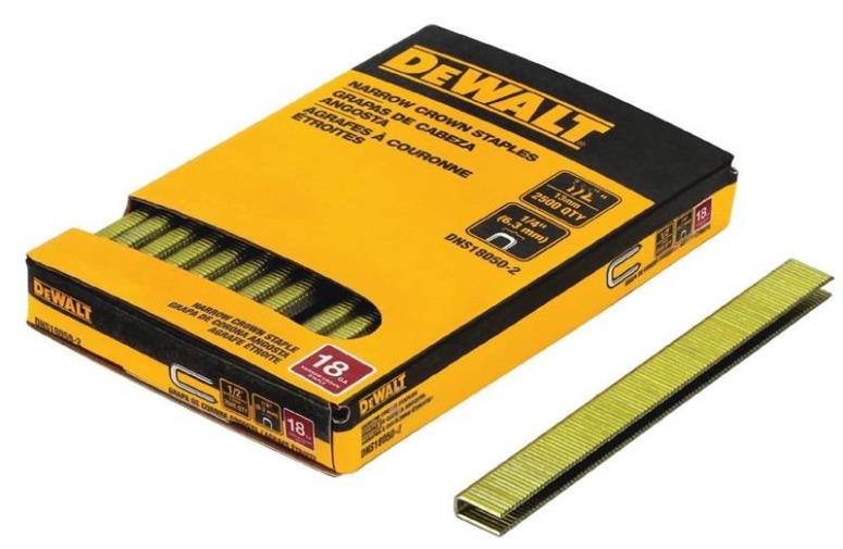 DeWalt DNS18063-2 18-Gauge Narrow Crown Finish Staples, 1/4" x 5/8"