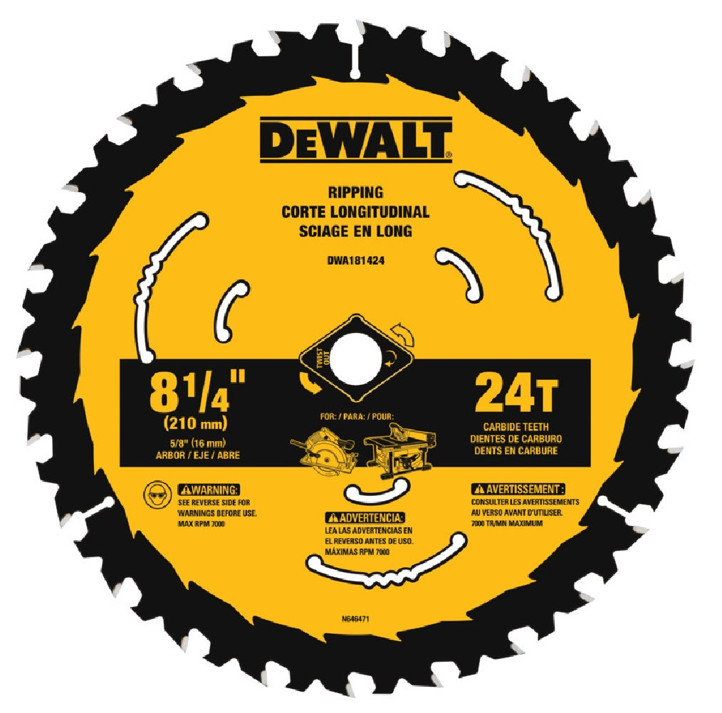 DeWalt DWA181424B10 Circular Saw Blade, 8-1/4 Inch