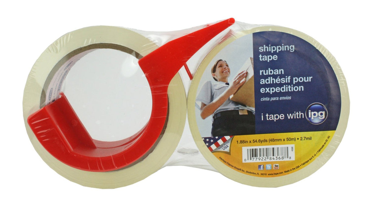 Intertape 4368 Dispenser Shipping Tape, 1.88" X 54.6 Yds, 2 Rolls
