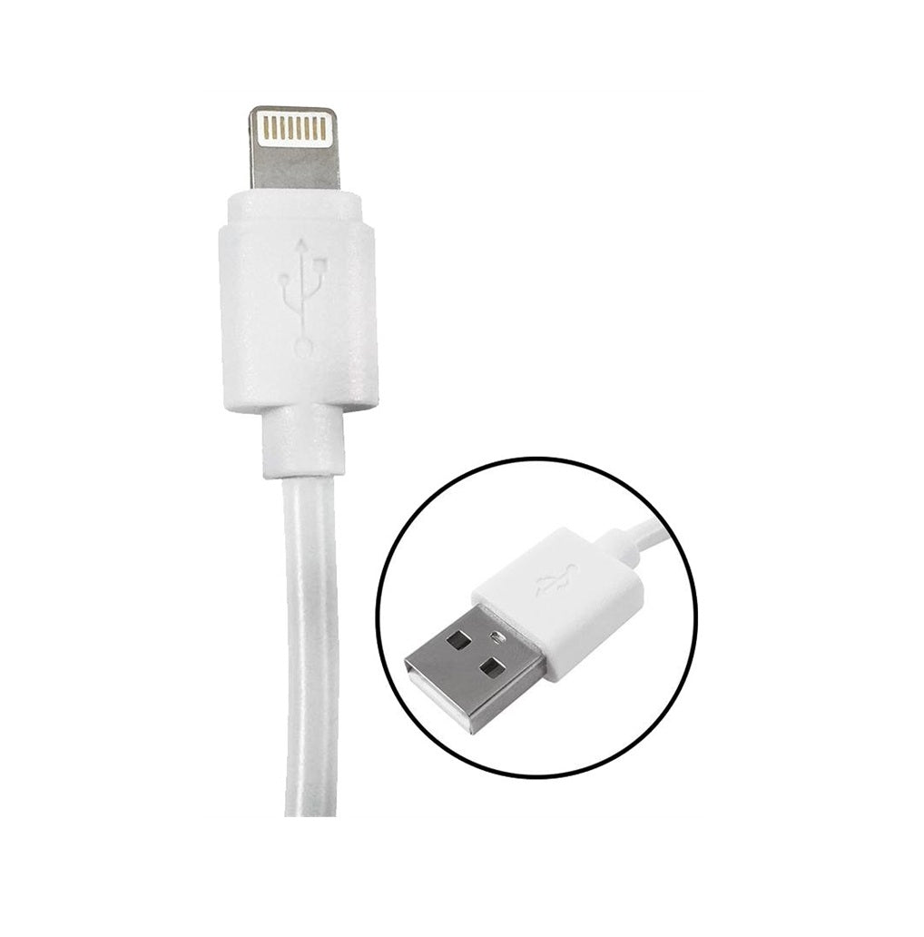 AmerTac PM1003U8W Zenith Lightning 8-Pin To USB A Cable, White, 3' L