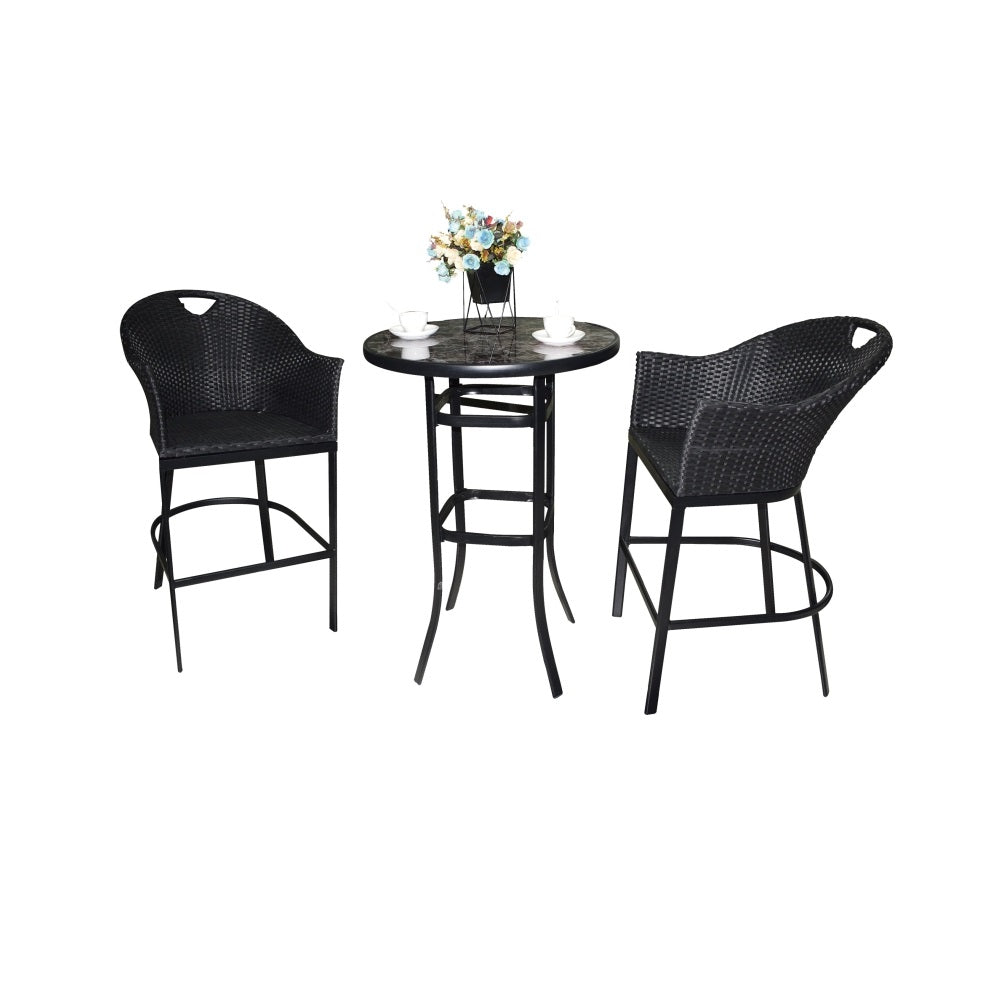 Seasonal Trends 59663 Newport High Bar Set, Black