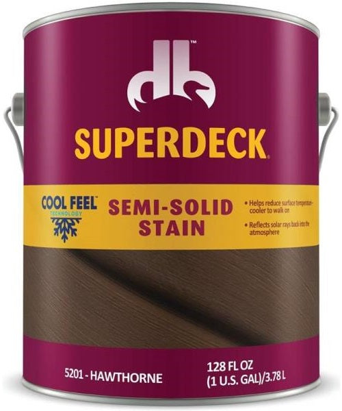 Superdeck DPI052014-16 Cool Feel Semi-Solid Deck Stain, Gallon
