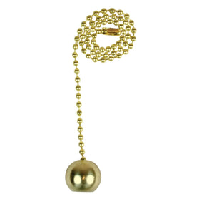 Jandorf 60314 Decorative Ceiling Fan Round Pull Chain with Solid Brass Ball, 12"