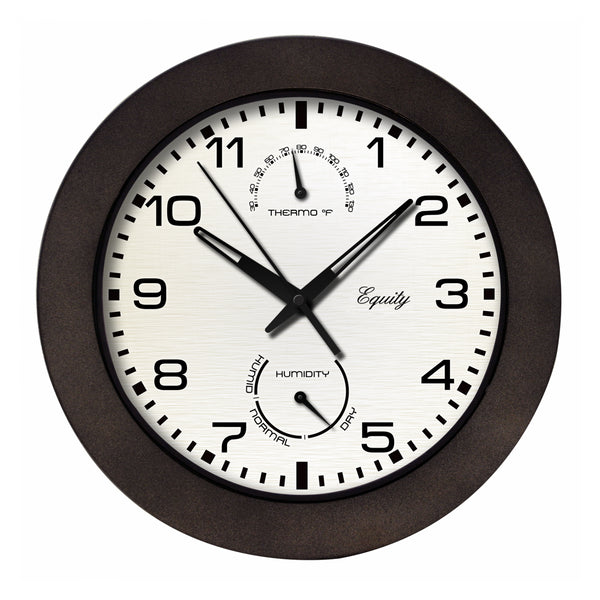 Equity 29005 Indoor & Outdoor Wall Clock With Temperature And Humidity