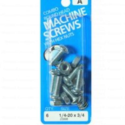 Midwest 23998 Machine Screw, 1/4"-20"x3/4", Zinc