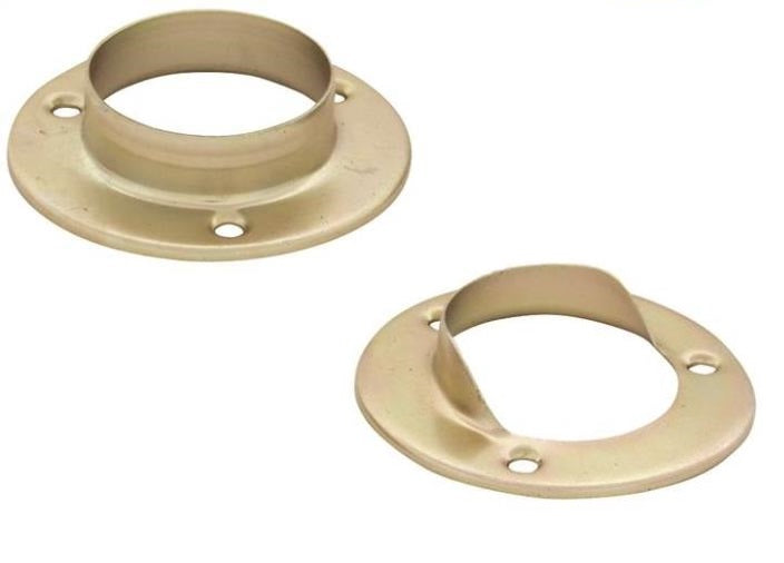 Prosource 23702CZX-PS Closet Pole Sockets, Metal, Satin Brass