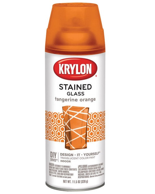 Krylon K09034000 Stained Glass Paint Spray, Tangerine Orange, 11.5 Oz