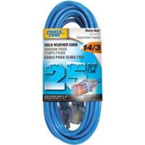 Power Zone ORCW511725 Cord 25&#039; 14/3 Glacier, 15 Amp, 125 Volt