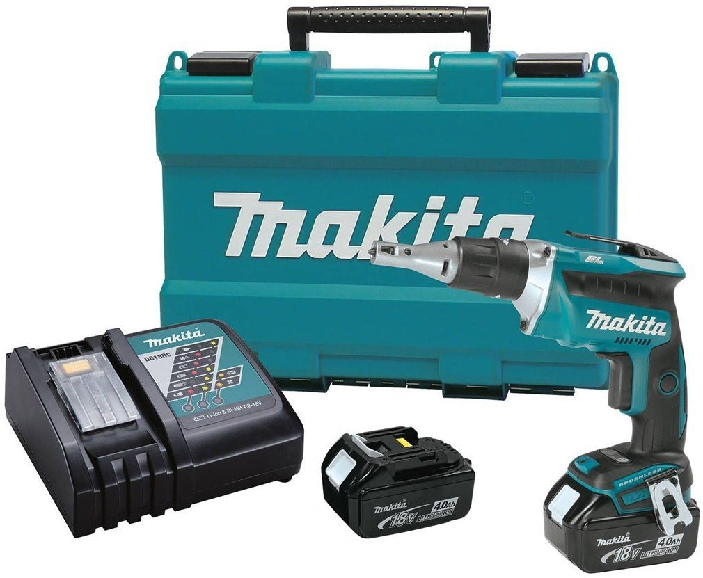 Makita XSF03MB Lithium-Ion Brushless Cordless Drywall Screwdriver Kit, 18 Volt
