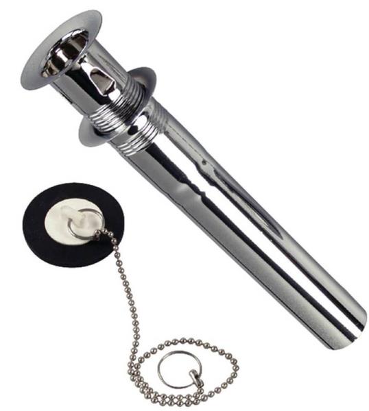 Danco 86782 Basin Drain With Stopper, Steel, Chrome, 1-1/4" x 5"