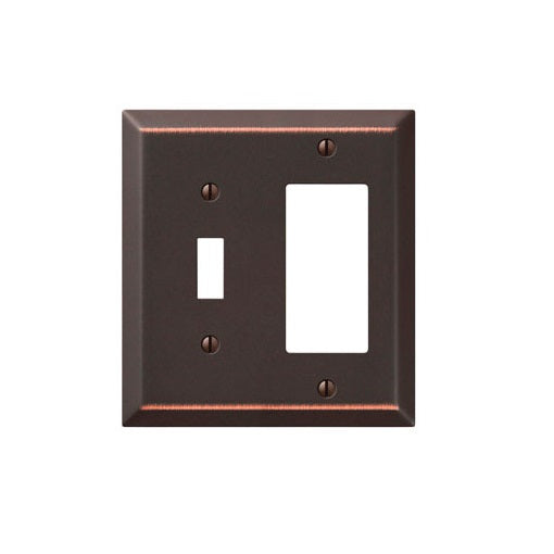Amerelle 163TRDB 1 Toggle 1 Rocker-GFCI Wall Plate, Aged Bronze