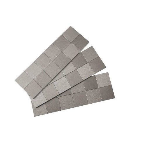 Aspect A94-50 Square Matted Backsplash Wall Tiles, Brushed Stainless