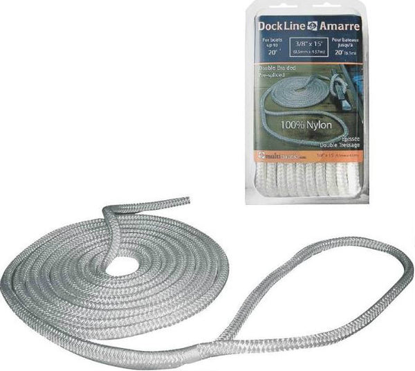 Multinautic 34900 Nylon Dock Line, 3/8"x15&#039;, White