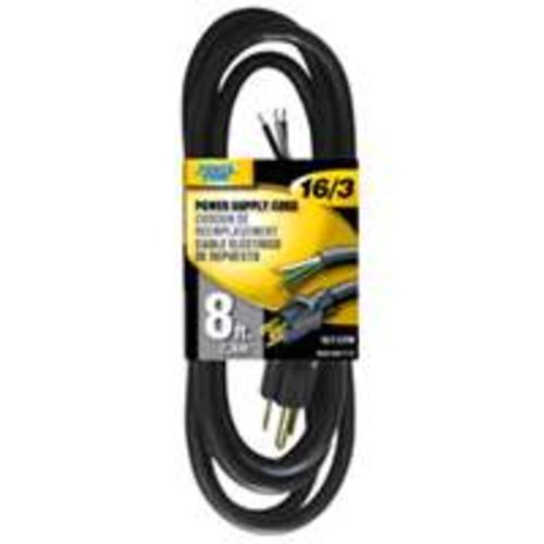 Power Zone OR010608 Power Supply Cord, 16/3 x 8&#039;, Black