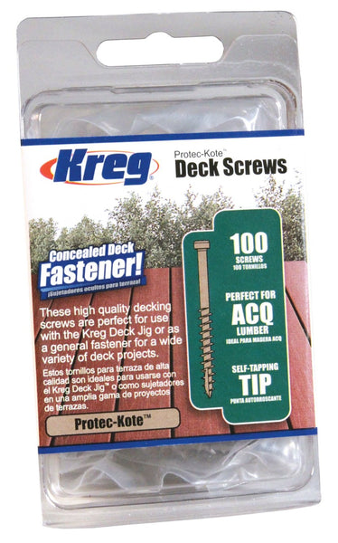 Kreg SDK-C2W-100 Protec-Kote Deck Screw, #8 x 2", 100 Ct
