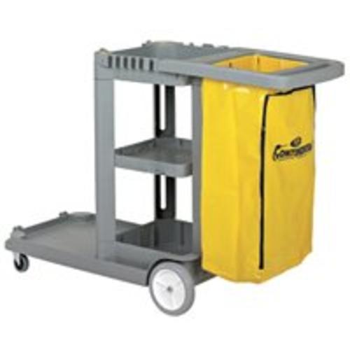 Continental Commercial 184GY Janitor Cart 55"x30"x38", Gray