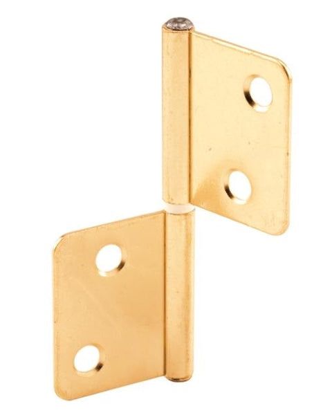 Prime Line N7025 Bi-Fold Non-Mortise Door Hinge, Steel, Brass Plated , 3" x 1-5/16"